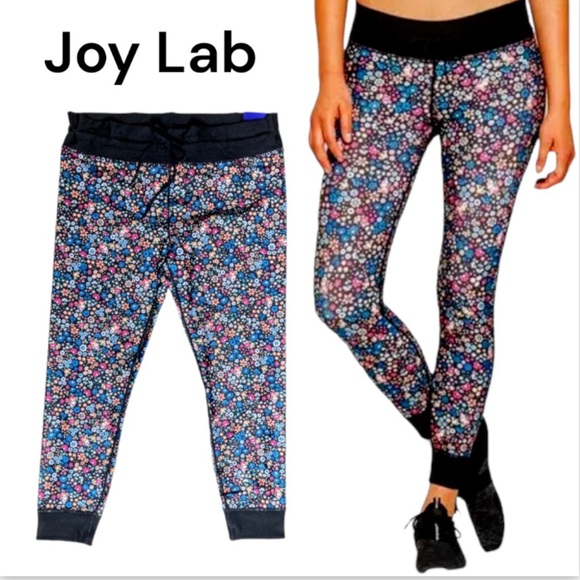 JoyLab Pants - NWT Joy Lab Women’s Black Performance Floral Mid-Rise Leggings Size XXL